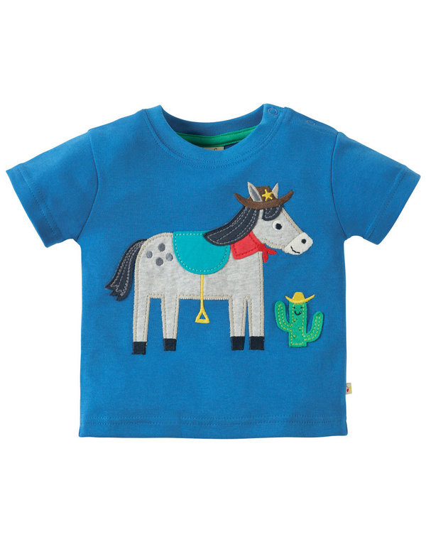 Frugi - T-Shirt WESTERN HORSE in blau