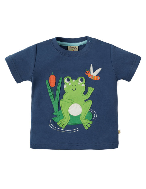 Frugi - Little Creature Applique Top Frog - T-Shirt mit Frosch-Applikation