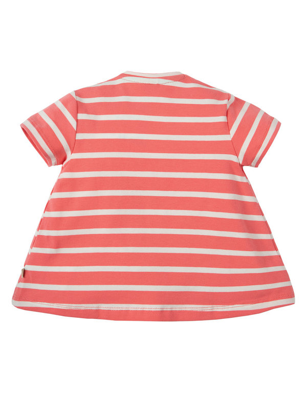 Frugi -  Eva Stripy Top T_Shirt mit Sandburg, gestreift in coral