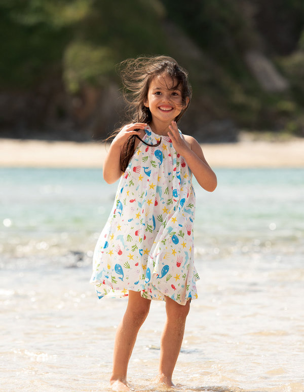 Frugi - Tabitha Dress Splashing - Kleid mit Meerestier Muster