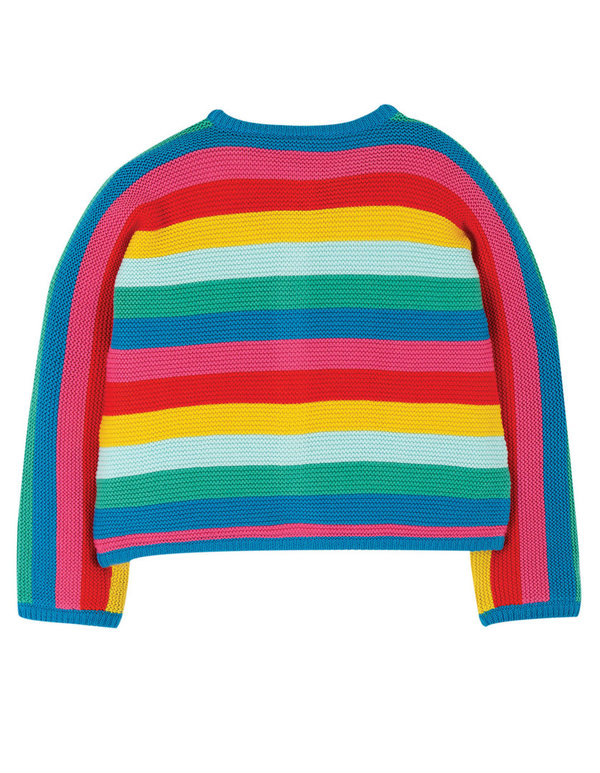 Frugi - Nyla Cardigan Rainbow Stripes - Strickjacke mit Regenbogenstreifen
