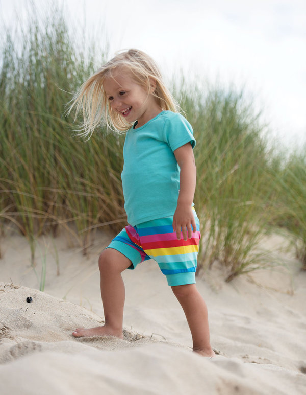 Frugi - Shallot Shorts Rainbow Stripes - kurze Hose mit bunten Streifen