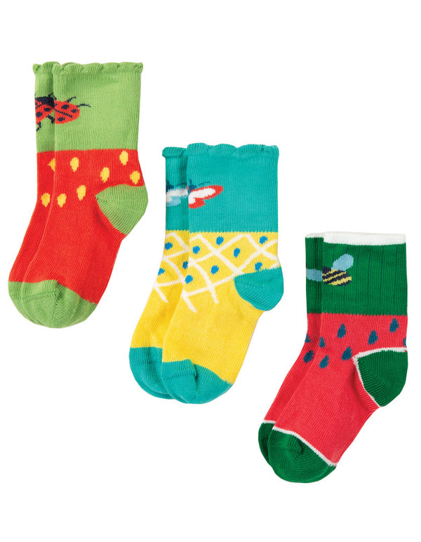 Frugi - Little Tooty Socks - 3er Pack Socken Früchte