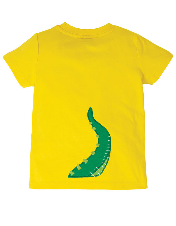 Frugi - James Applique T-Shirt Croc - T-Shirt mit Krokodil Applikation