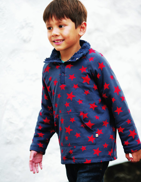 Frugi - Snuggel Fleece Indigo Star  -  Jacke / Pullover mit Sterne Print