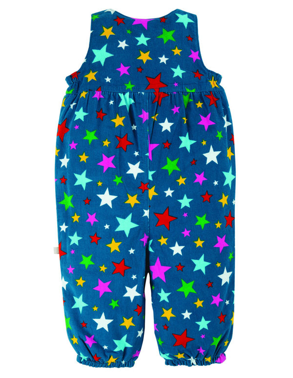 Frugi - Little Willow Cord Dungaree Rainbow Star - Latzhose mit bunten Sternen