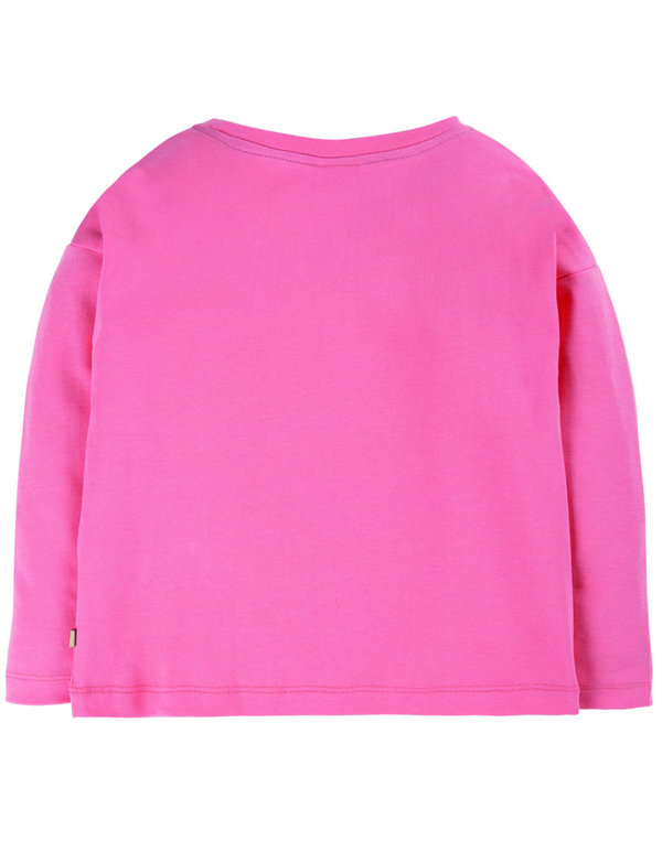 Frugi - Langarmshirt Bethany Boxy Top - Shirt mit Paradiesvogel in pink