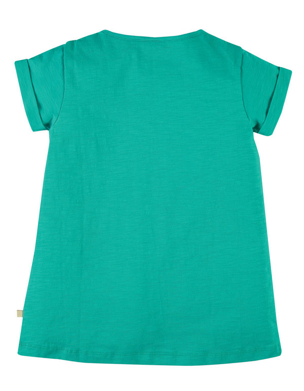 Frugi - Juwel Regenbogen Lizzie Applique Slub Top - T-Shirt  mit Sonne in regenbogen Farben