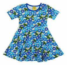 DUNS Sweden -  Skaterkleid Pansy Dress  - Sommerkleid mit Blumen in blau