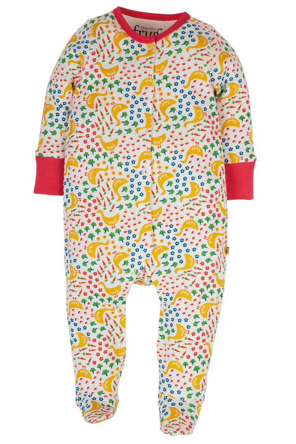 Frugi - Springtime Geese Lovely Babygrow - Schlafanzug Einteiler mit Gänse