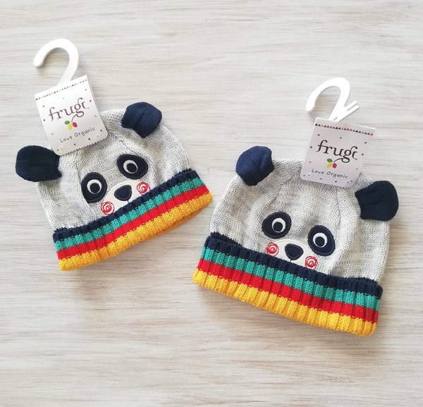 Frugi - Friedly Face Knitted - Panda Mütze-  Strickmütze Panda