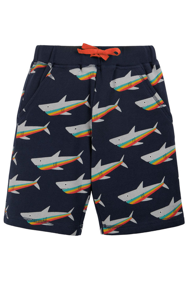 Frugi - Samson Shorts Sharks Rainbow - Short, Bermuda, mit Hai Druck