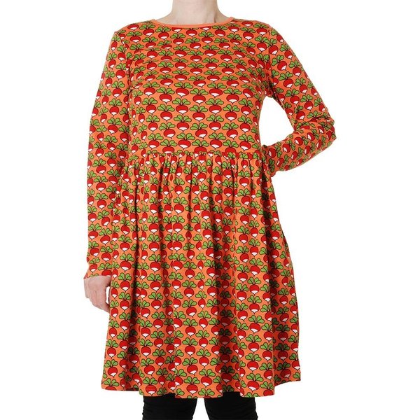 Duns Sweden - Radish Camelia -  Kleid in pastell orange mit Radieschen Print