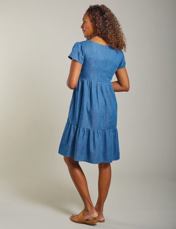 Frugi - Materntiy & Nursing Dress  Floral - Stillkleid, Schwangerschaftskleid in Jeansblau