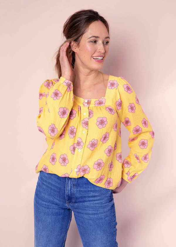 Anorak - Posy Bluse mit quadratischem Ausschnitt - Bluse,  Tunika mit Blumenprint