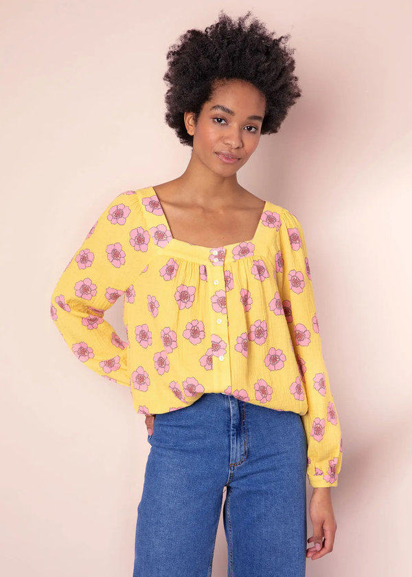 Anorak - Posy Bluse mit quadratischem Ausschnitt - Bluse,  Tunika mit Blumenprint