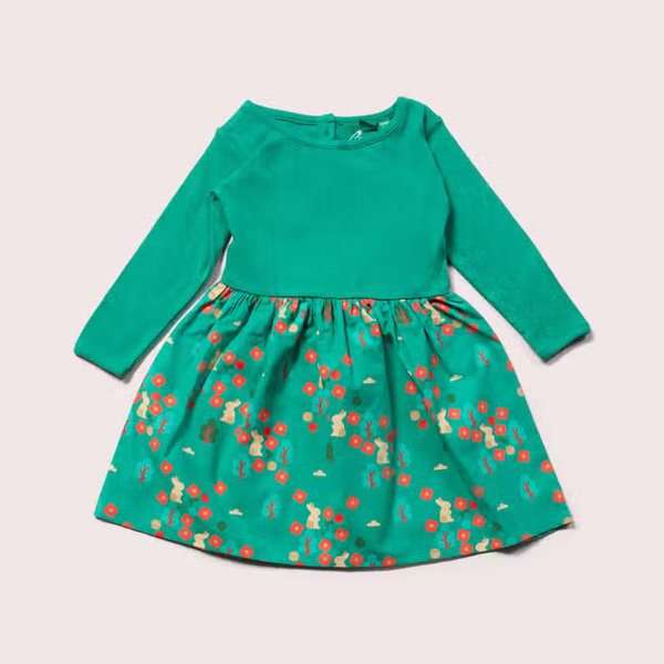 Little green radicals - little Forest Walk Twirler Dress - Häschen Kleid mit langen Ärmeln