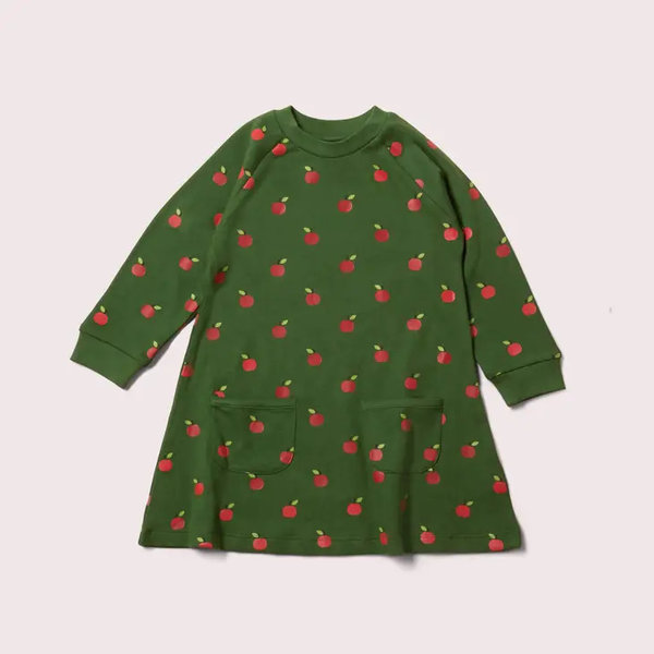 Little green radicals -  red Apples Dress- Kuschelkleid mit Taschen -  Kleid mit langen Ärmeln